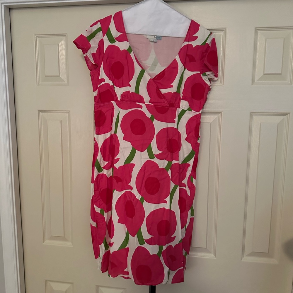 Large modern floral print mini dress